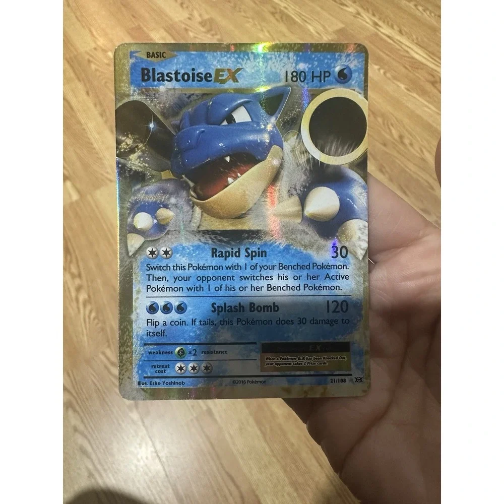 Blastoise EX 21/108 MISCUT ERROR!‎ off center oc Holo Rare Pokemon Evolutions HP